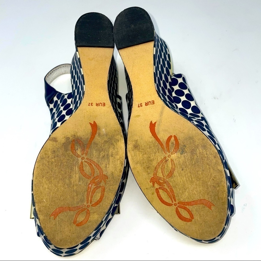 Poetic License “Mad Money” Wedge Sandals Polka Dot Size 6.5 - Picture 10 of 12
